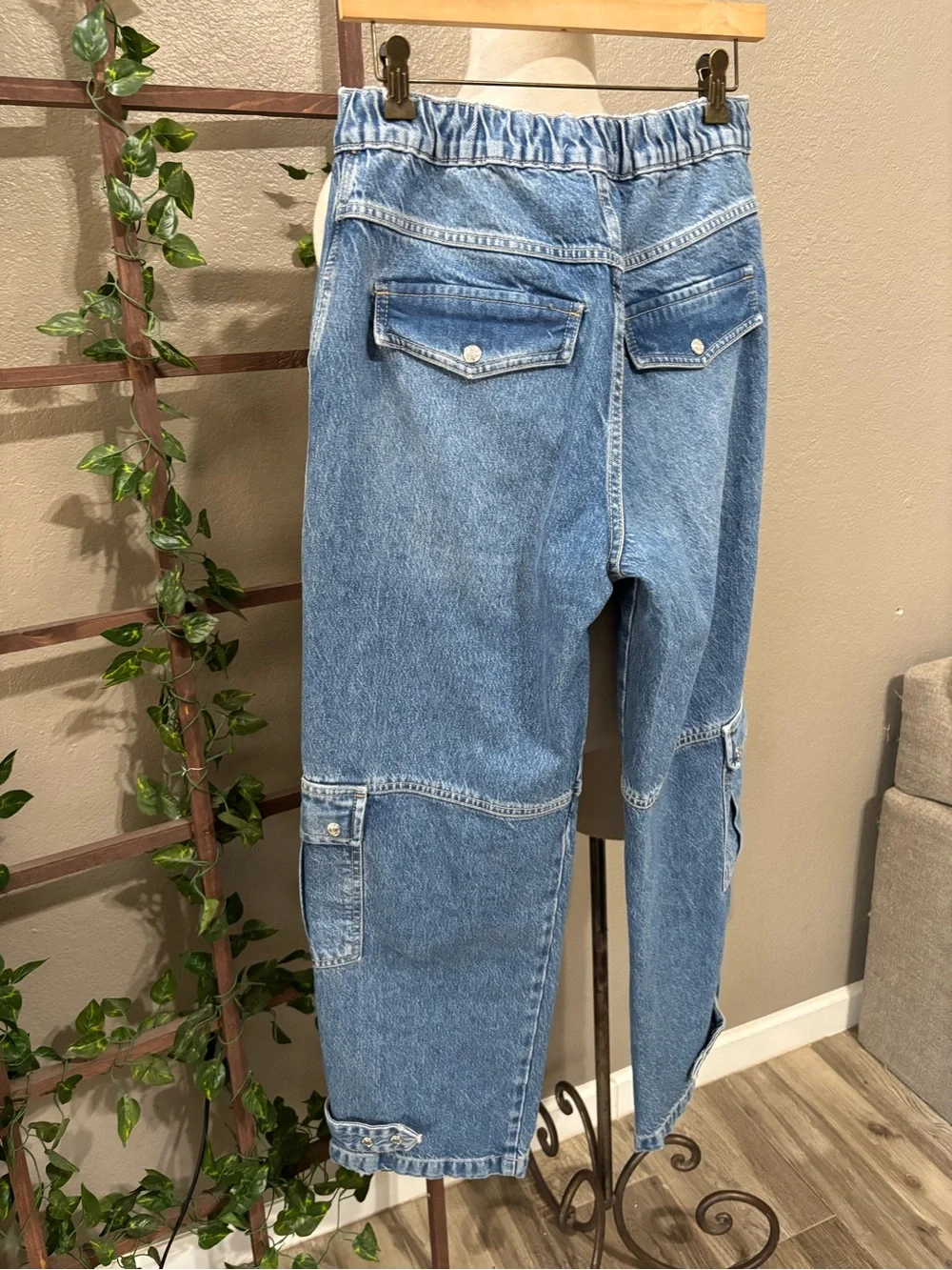 Free People Marx Slouchy Cargo Blue 28